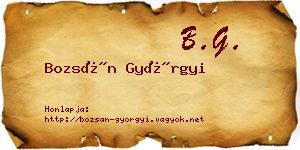 Bozsán Györgyi névjegykártya